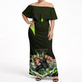 Personalised Sydney Thunder Cricket Mascot Skyline Off Shoulder Maxi Dress Retro Comic Style Fan Art Graphic