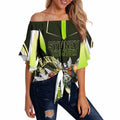 Personalised Sydney Thunder Cricket Mascot Skyline Off Shoulder Wrap Waist Top Retro Comic Style Fan Art Graphic