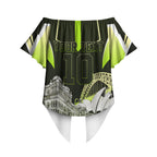 Personalised Sydney Thunder Cricket Mascot Skyline Off Shoulder Wrap Waist Top Retro Comic Style Fan Art Graphic