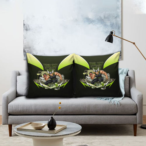 Personalised Sydney Thunder Cricket Mascot Skyline Pillow Cover Retro Comic Style Fan Art Graphic