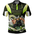 Personalised Sydney Thunder Cricket Mascot Skyline Polo Shirt Retro Comic Style Fan Art Graphic