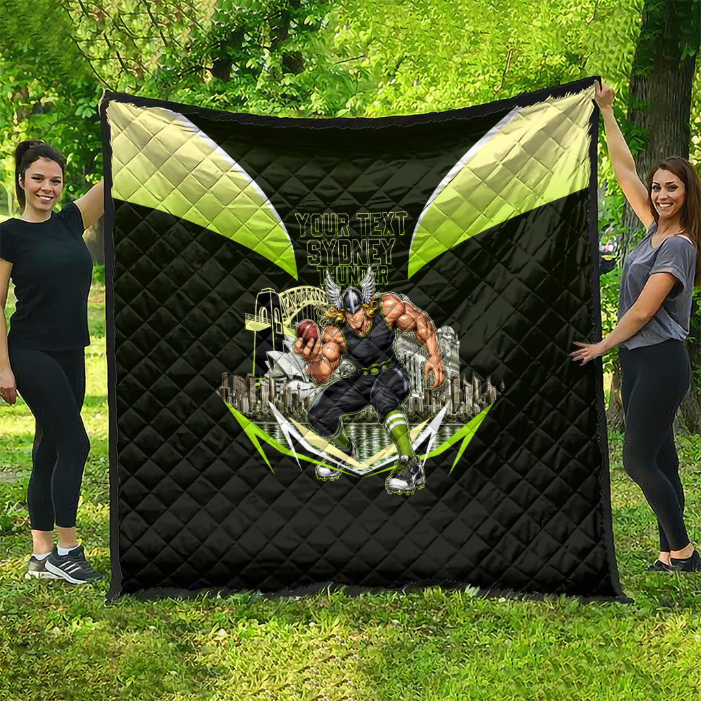 Personalised Sydney Thunder Cricket Mascot Skyline Quilt Retro Comic Style Fan Art Graphic