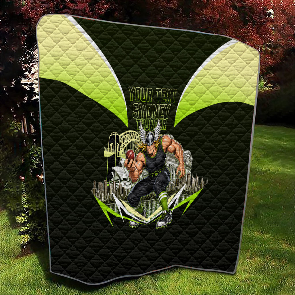 Personalised Sydney Thunder Cricket Mascot Skyline Quilt Retro Comic Style Fan Art Graphic