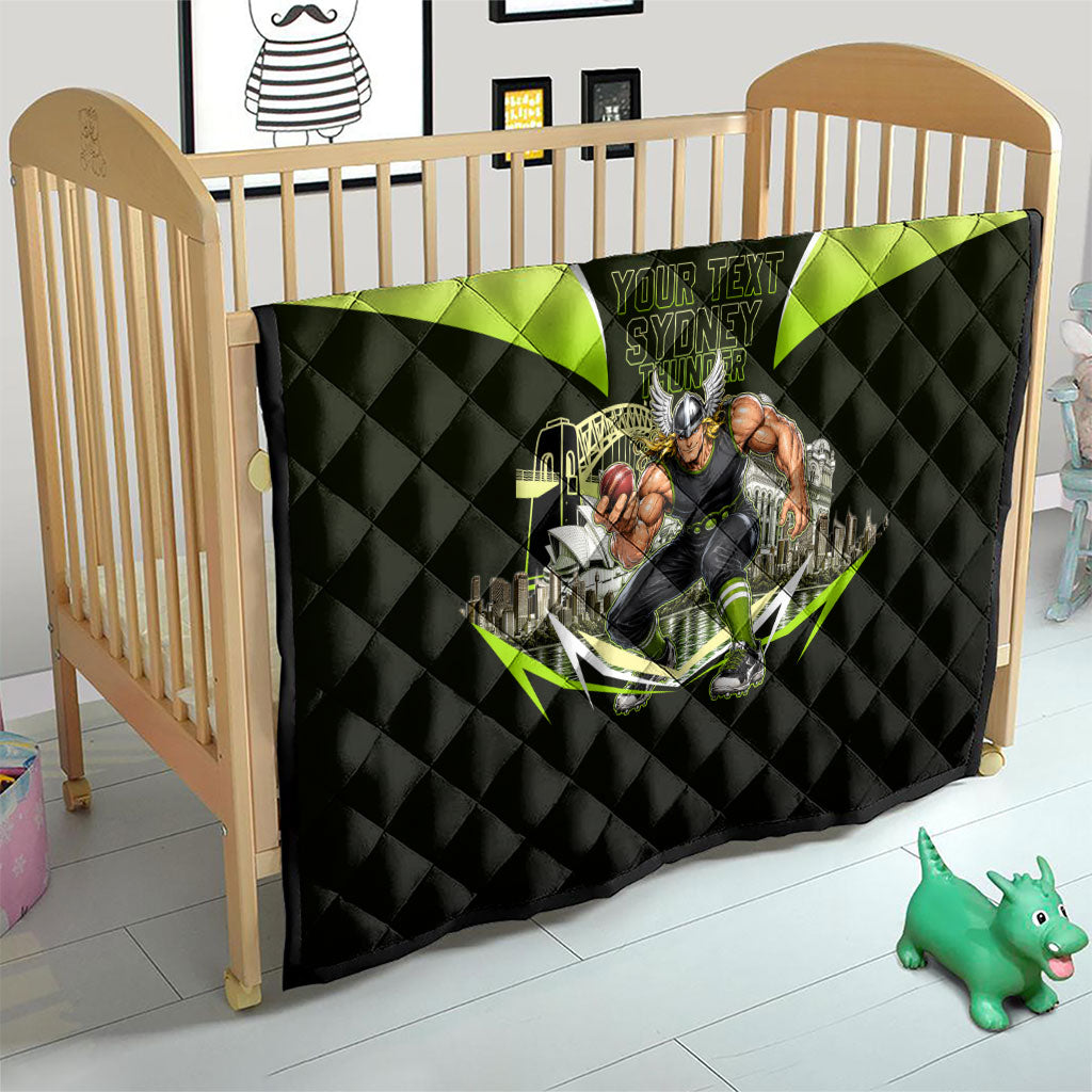 Personalised Sydney Thunder Cricket Mascot Skyline Quilt Retro Comic Style Fan Art Graphic