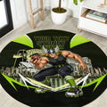 Personalised Sydney Thunder Cricket Mascot Skyline Round Carpet Retro Comic Style Fan Art Graphic