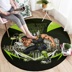 Personalised Sydney Thunder Cricket Mascot Skyline Round Carpet Retro Comic Style Fan Art Graphic