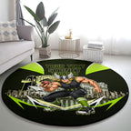 Personalised Sydney Thunder Cricket Mascot Skyline Round Carpet Retro Comic Style Fan Art Graphic