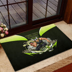 Personalised Sydney Thunder Cricket Mascot Skyline Rubber Doormat Retro Comic Style Fan Art Graphic