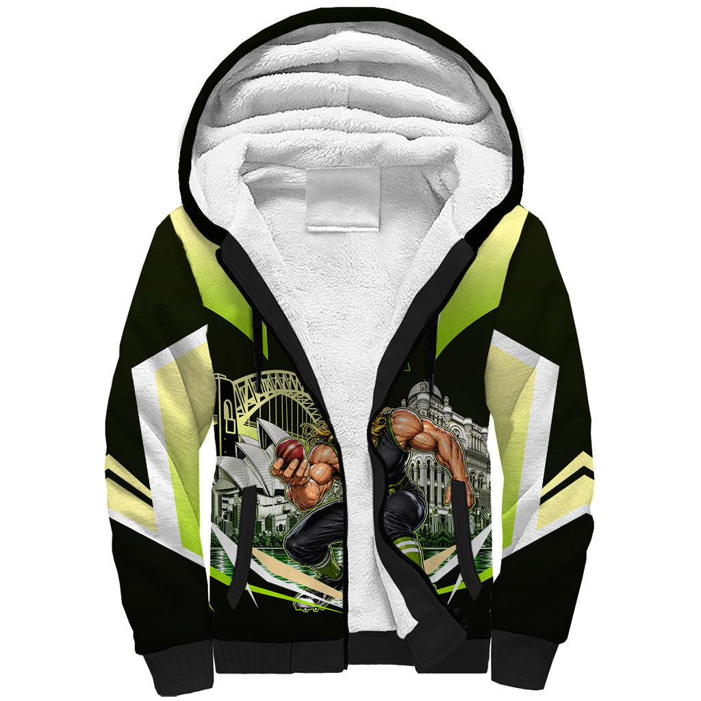 Personalised Sydney Thunder Cricket Mascot Skyline Sherpa Hoodie Retro Comic Style Fan Art Graphic