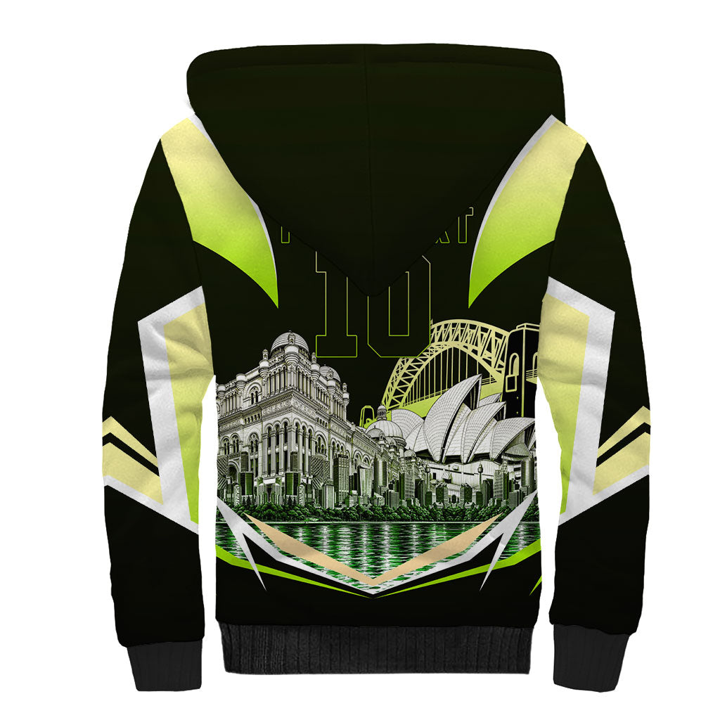 Personalised Sydney Thunder Cricket Mascot Skyline Sherpa Hoodie Retro Comic Style Fan Art Graphic