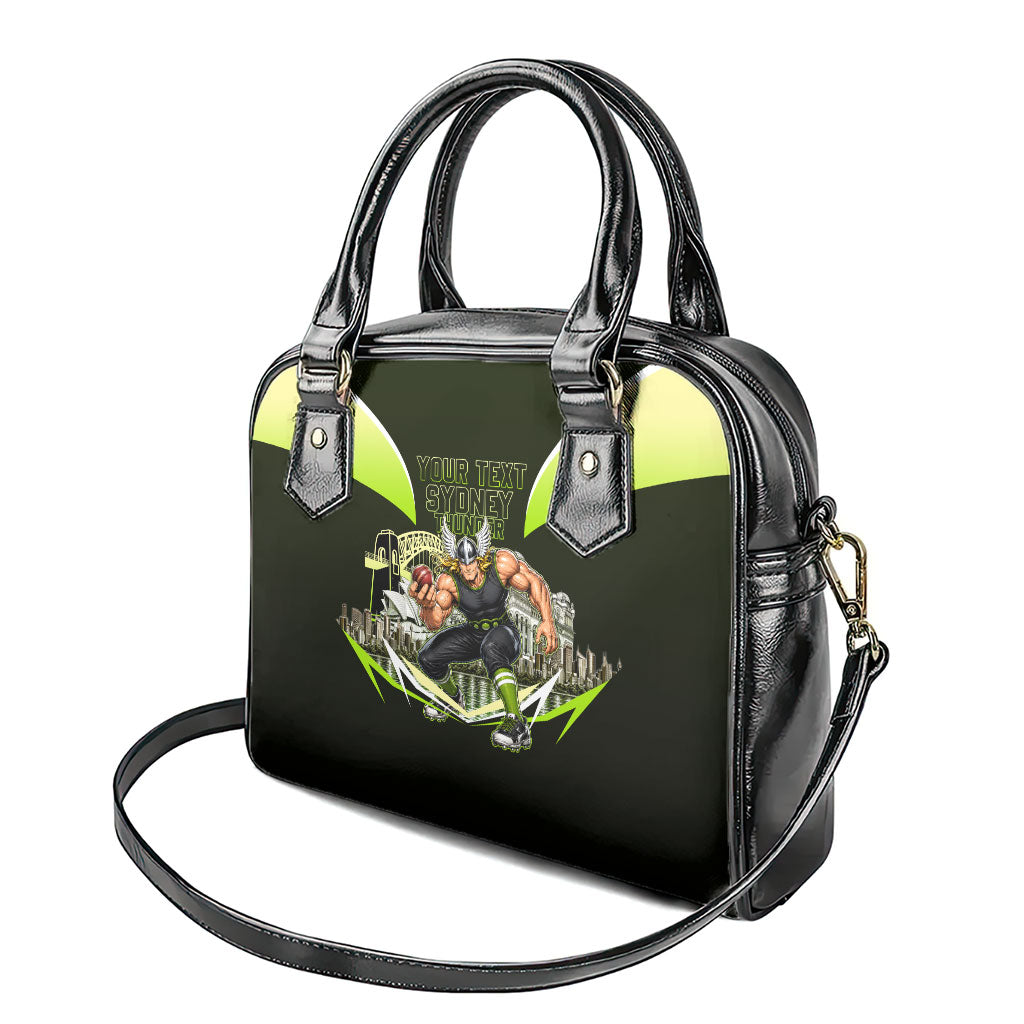 Personalised Sydney Thunder Cricket Mascot Skyline Shoulder Handbag Retro Comic Style Fan Art Graphic