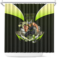 Personalised Sydney Thunder Cricket Mascot Skyline Shower Curtain Retro Comic Style Fan Art Graphic
