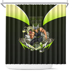 Personalised Sydney Thunder Cricket Mascot Skyline Shower Curtain Retro Comic Style Fan Art Graphic
