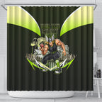 Personalised Sydney Thunder Cricket Mascot Skyline Shower Curtain Retro Comic Style Fan Art Graphic
