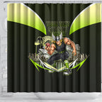 Personalised Sydney Thunder Cricket Mascot Skyline Shower Curtain Retro Comic Style Fan Art Graphic
