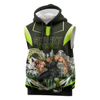 Personalised Sydney Thunder Cricket Mascot Skyline Sleeveless Hoodie Retro Comic Style Fan Art Graphic
