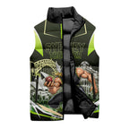 Personalised Sydney Thunder Cricket Mascot Skyline Sleeveless Puffer Jacket Retro Comic Style Fan Art Graphic
