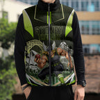 Personalised Sydney Thunder Cricket Mascot Skyline Sleeveless Puffer Jacket Retro Comic Style Fan Art Graphic