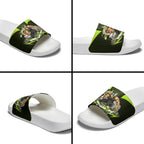 Personalised Sydney Thunder Cricket Mascot Skyline Slide Sandals Retro Comic Style Fan Art Graphic