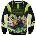 Personalised Sydney Thunder Cricket Mascot Skyline Sweatshirt Retro Comic Style Fan Art Graphic