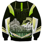 Personalised Sydney Thunder Cricket Mascot Skyline Sweatshirt Retro Comic Style Fan Art Graphic