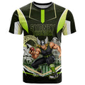 Personalised Sydney Thunder Cricket Mascot Skyline T Shirt Retro Comic Style Fan Art Graphic