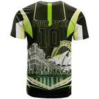 Personalised Sydney Thunder Cricket Mascot Skyline T Shirt Retro Comic Style Fan Art Graphic