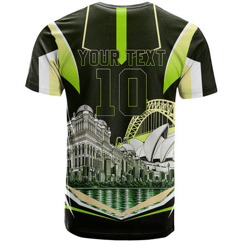 Personalised Sydney Thunder Cricket Mascot Skyline T Shirt Retro Comic Style Fan Art Graphic