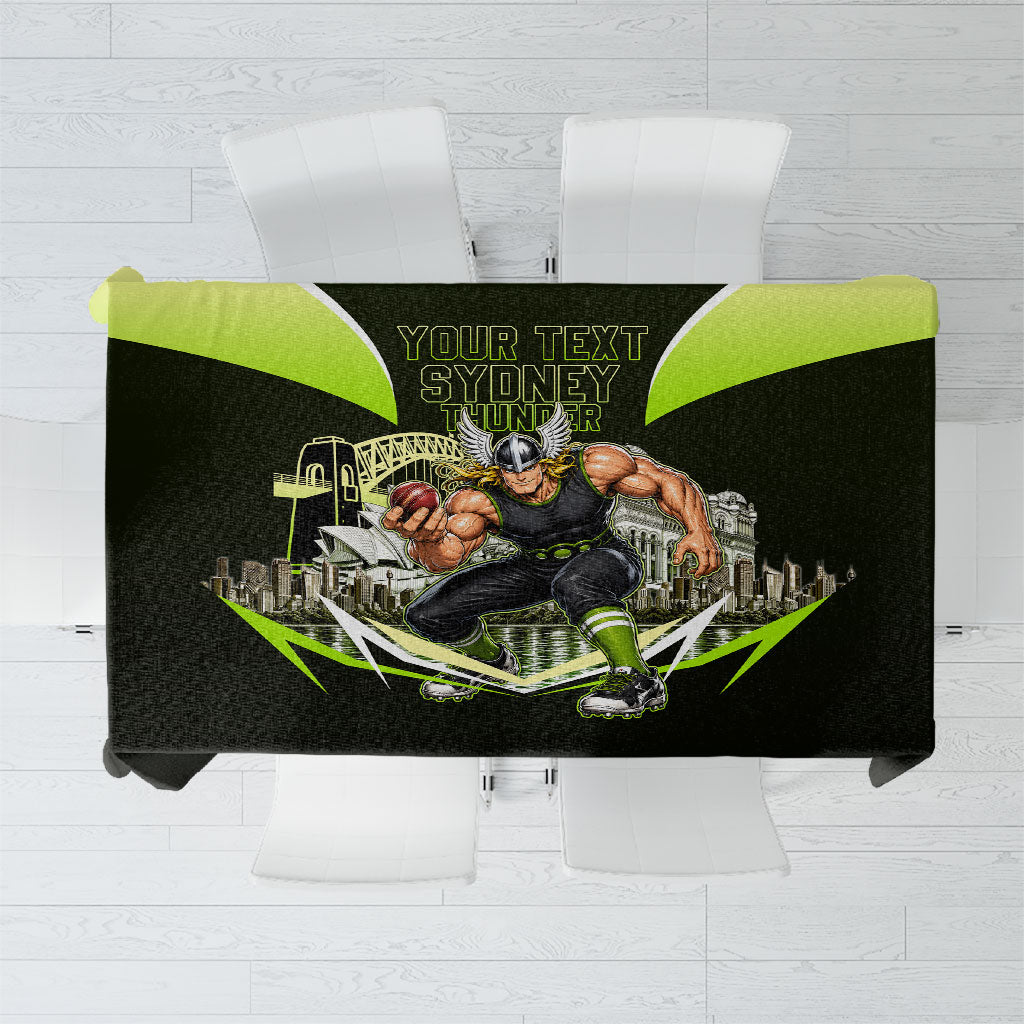 Personalised Sydney Thunder Cricket Mascot Skyline Tablecloth Retro Comic Style Fan Art Graphic