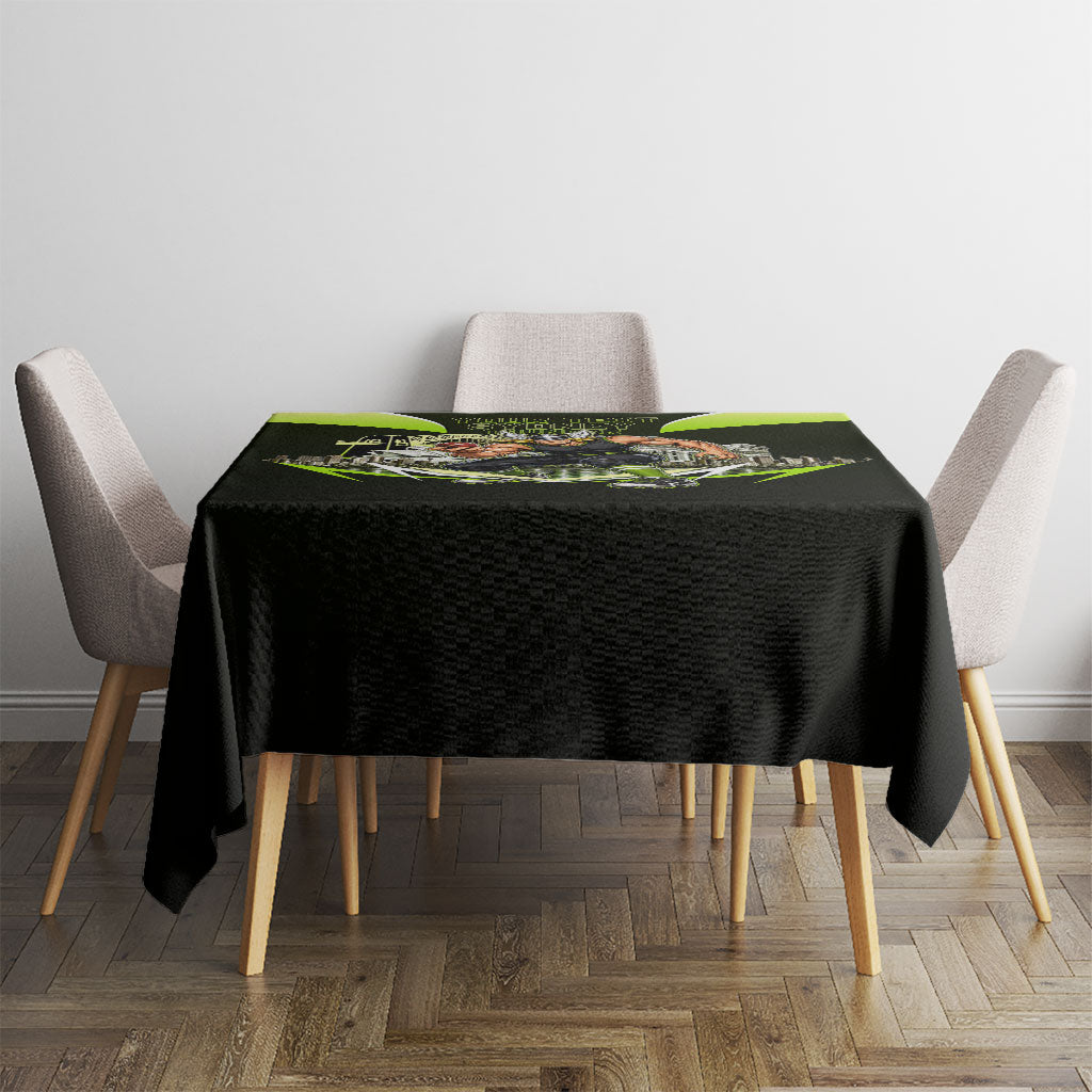 Personalised Sydney Thunder Cricket Mascot Skyline Tablecloth Retro Comic Style Fan Art Graphic