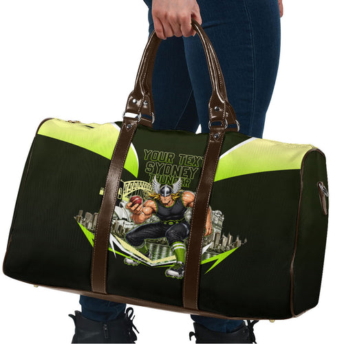 Personalised Sydney Thunder Cricket Mascot Skyline Travel Bag Retro Comic Style Fan Art Graphic
