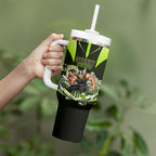 Personalised Sydney Thunder Cricket Mascot Skyline Tumbler With Handle Retro Comic Style Fan Art Graphic