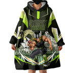 Personalised Sydney Thunder Cricket Mascot Skyline Wearable Blanket Hoodie Retro Comic Style Fan Art Graphic