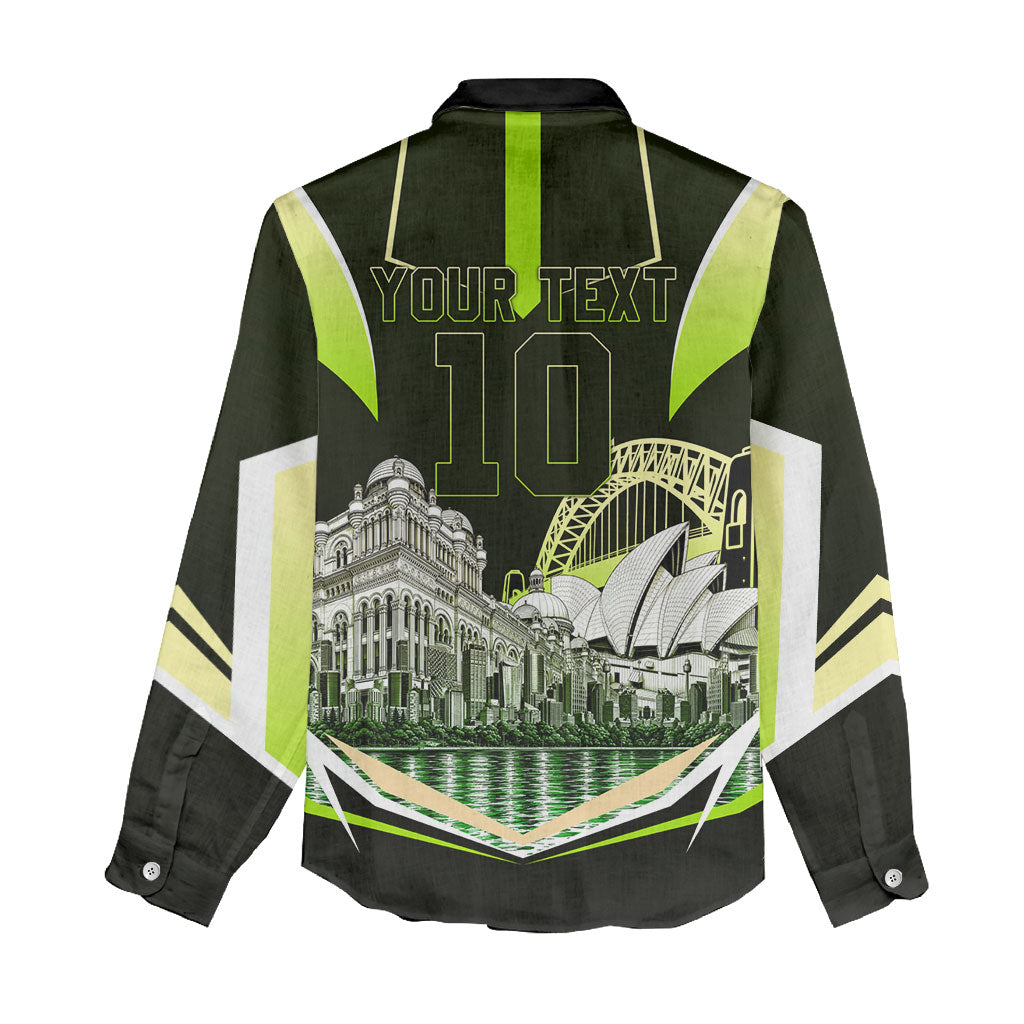 Personalised Sydney Thunder Cricket Mascot Skyline Women Casual Shirt Retro Comic Style Fan Art Graphic