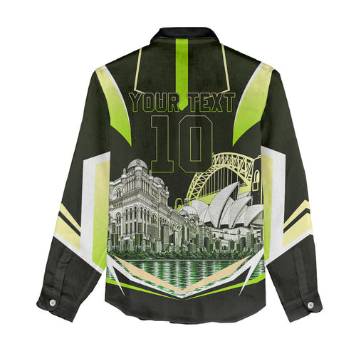 Personalised Sydney Thunder Cricket Mascot Skyline Women Casual Shirt Retro Comic Style Fan Art Graphic