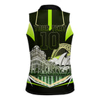 Personalised Sydney Thunder Cricket Mascot Skyline Women Sleeveless Polo Shirt Retro Comic Style Fan Art Graphic