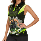 Personalised Sydney Thunder Cricket Mascot Skyline Women Sleeveless Polo Shirt Retro Comic Style Fan Art Graphic