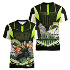 Personalised Sydney Thunder Cricket Mascot Skyline Women V-Neck T-Shirt Retro Comic Style Fan Art Graphic