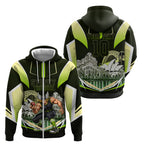 Personalised Sydney Thunder Cricket Mascot Skyline Zip Hoodie Retro Comic Style Fan Art Graphic