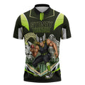 Personalised Sydney Thunder Cricket Mascot Skyline Zipper Polo Shirt Retro Comic Style Fan Art Graphic