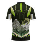 Personalised Sydney Thunder Cricket Mascot Skyline Zipper Polo Shirt Retro Comic Style Fan Art Graphic