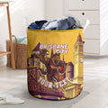 Personalised Brisbane City Rugby Laundry Basket Muscular Horse Mascot Skyline Graphic