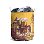 Personalised Brisbane City Rugby Laundry Basket Muscular Horse Mascot Skyline Graphic