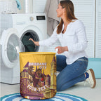 Personalised Brisbane City Rugby Laundry Basket Muscular Horse Mascot Skyline Graphic