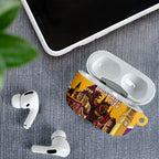 Personalised Brisbane City Rugby AirPods Case Muscular Horse Mascot Skyline Graphic