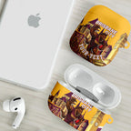 Personalised Brisbane City Rugby AirPods Case Muscular Horse Mascot Skyline Graphic