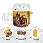 Personalised Brisbane City Rugby AirPods Case Muscular Horse Mascot Skyline Graphic
