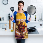 Personalised Brisbane City Rugby Apron Muscular Horse Mascot Skyline Graphic