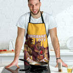 Personalised Brisbane City Rugby Apron Muscular Horse Mascot Skyline Graphic