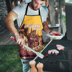 Personalised Brisbane City Rugby Apron Muscular Horse Mascot Skyline Graphic